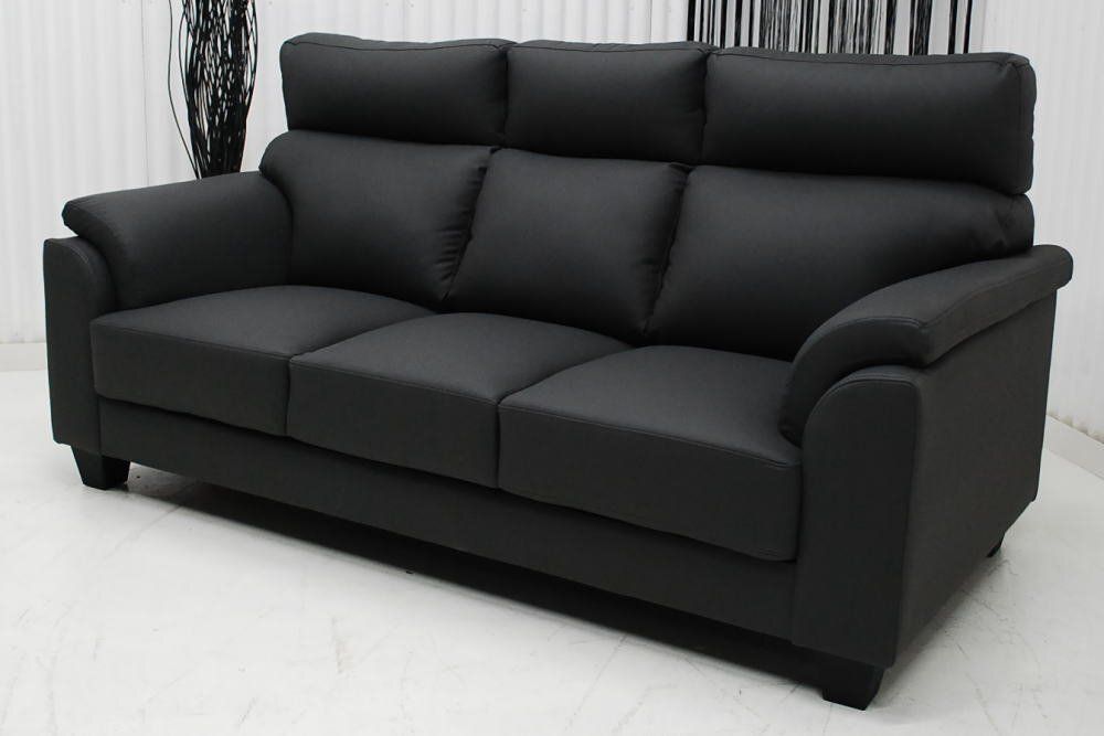 アウトレット 現品限り 一部 大 ハイバッグ 三人掛けソファー シンプル スタイリッシュモダンデザイン トリプル ブラック 251017-キートスfl3p