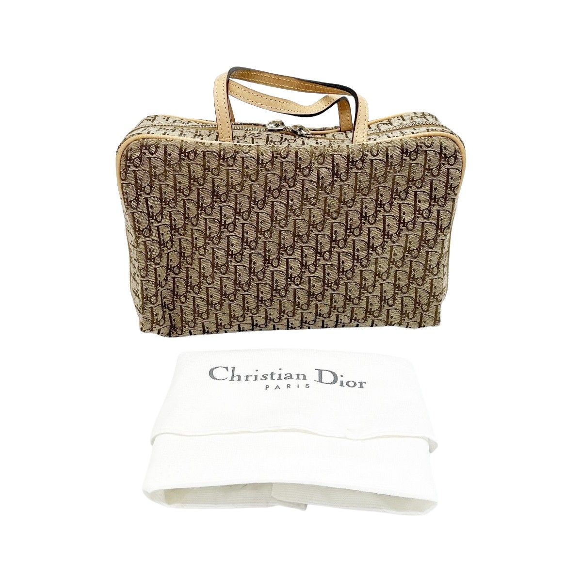 ◆◆Christian Dior クリスチャンディオール ミニハンドバッグ トロッター ベージュ MC0053 ブラウン