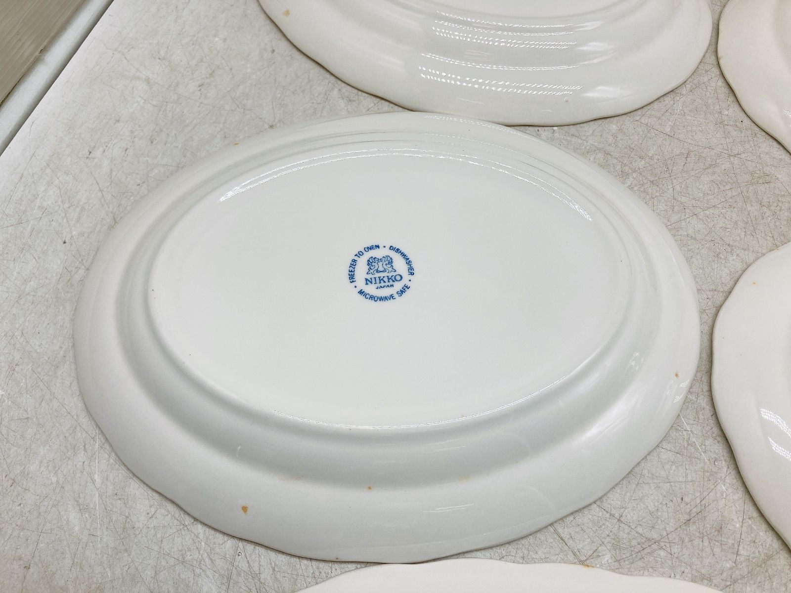  2025 特売 バーゲン! NIKKO ニッコー オーバルプレート 楕円皿 5枚セット 青花柄 ブルー＆ホワイト 洋食器 日本製 大皿 食器セット レトロ 食卓 おしゃれ ダブルフェニックス2枚含む 品 サマーセール。