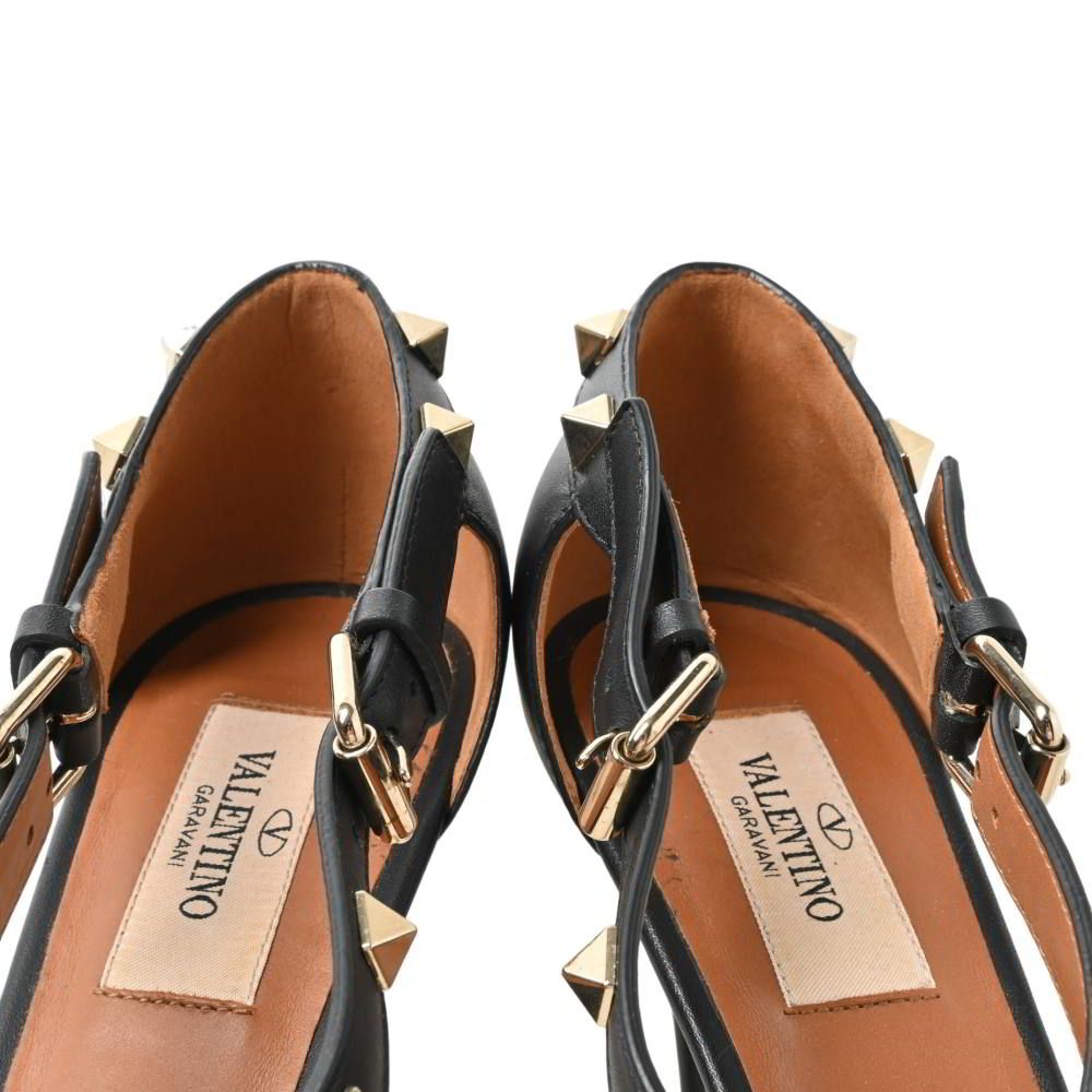 VALENTINO レザー ロックスタッズ ヒール パンプス - メルカリ