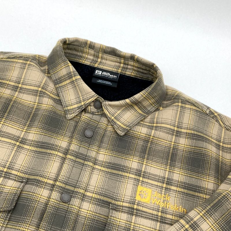 JackWolfskin ジャックウルフスキン ランバージャック シャツジャケット チェック柄 JACKET メンズ Lサイズ イエロー アウター A15126 KANDAIZUMI_COM
