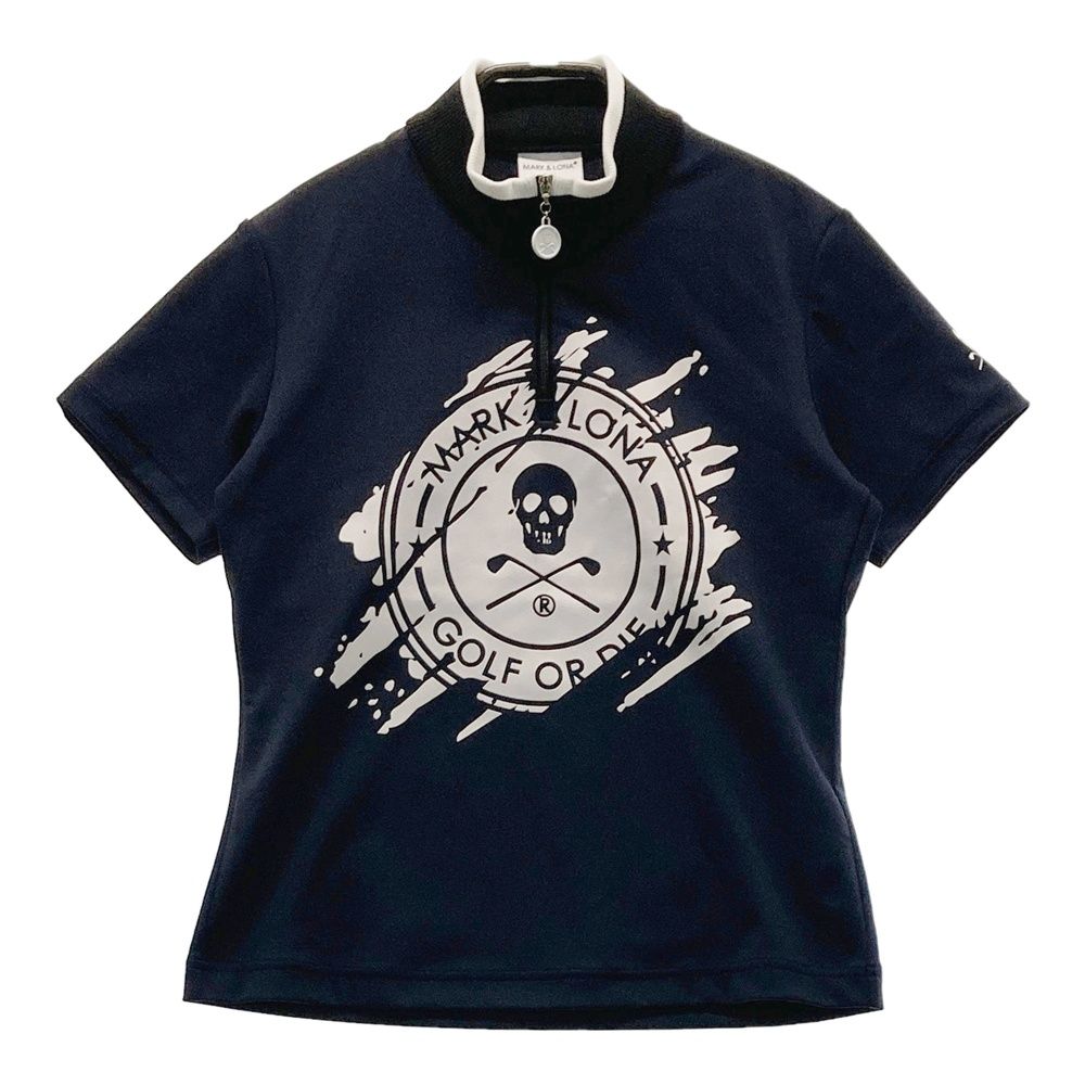 サイズ 36 MARK-LONA マークアンドロナ モデル MLW-3A-AA01 ハーフジップ 半袖Tシャツ ネイビー系 240101523249 ゴルフウェア レディース ストスト