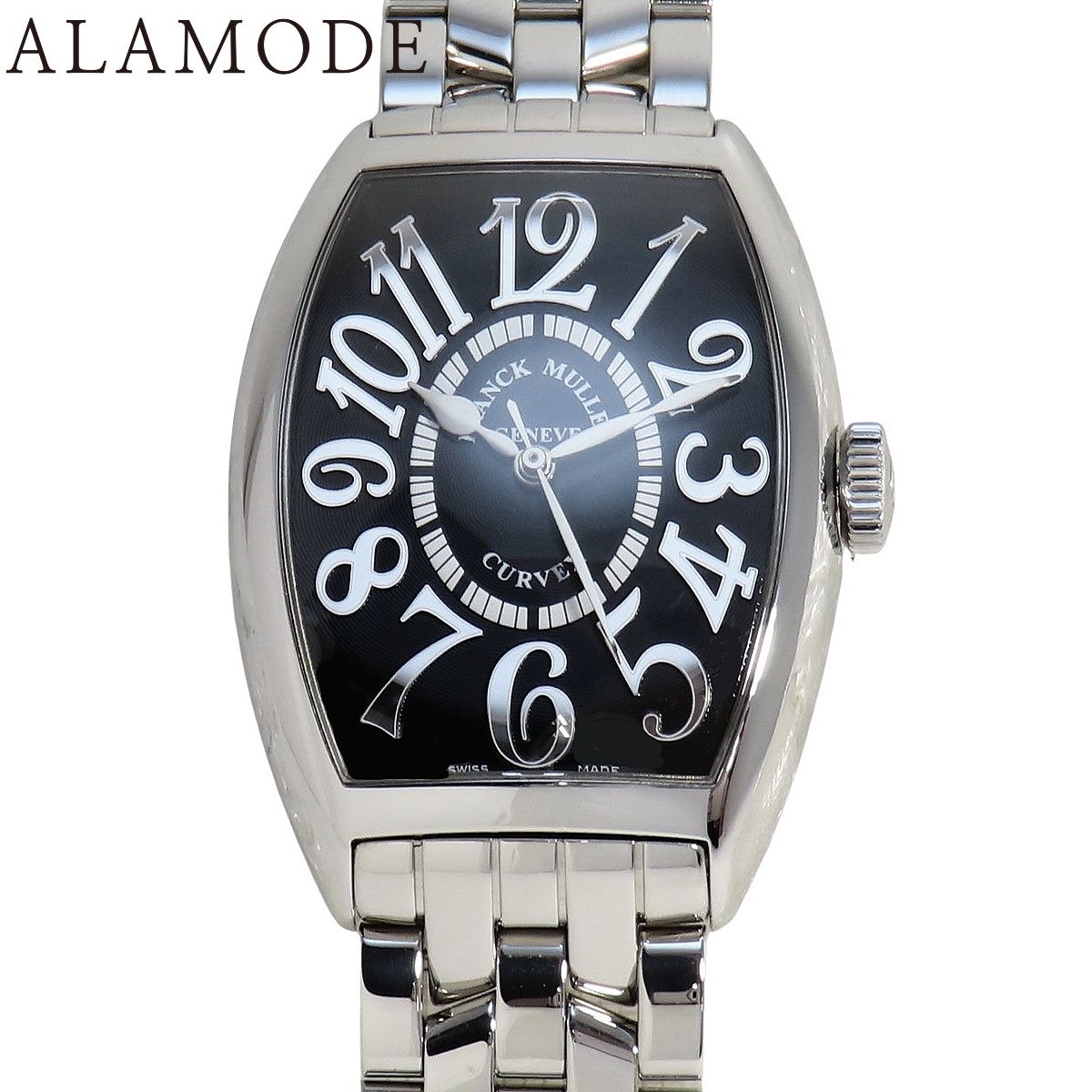 フランクミュラー トノーカーベックス 5850SCREL SS 自動巻き 腕時計 ブラック シルバー メンズ 41100089489 アラモード