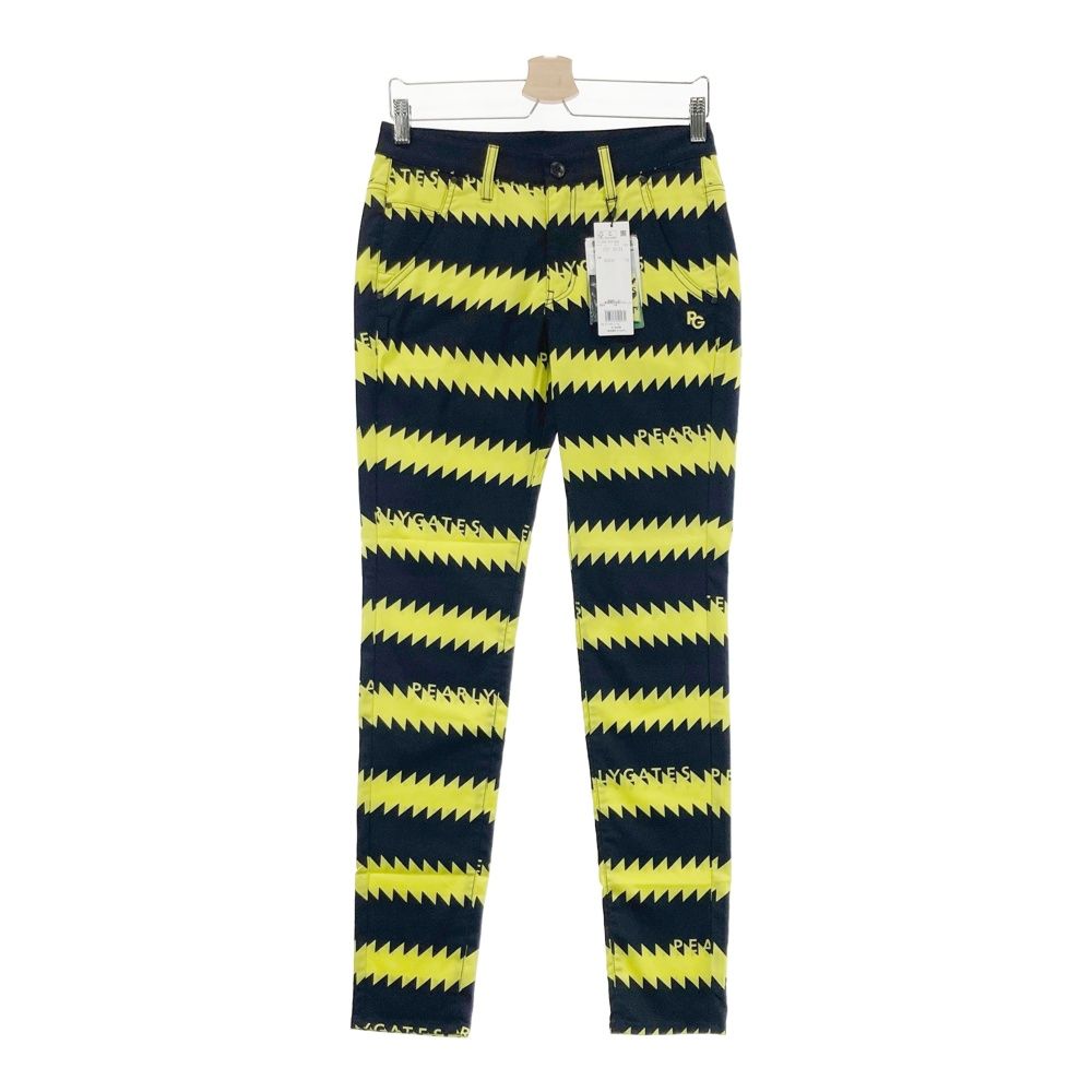 サイズ 1 PEARLY GATES パーリーゲイツ 055-2231608 ストレッチパンツ ギザギザボーダー柄 ブラック系 240101543668 ゴルフウェア レディース ストスト