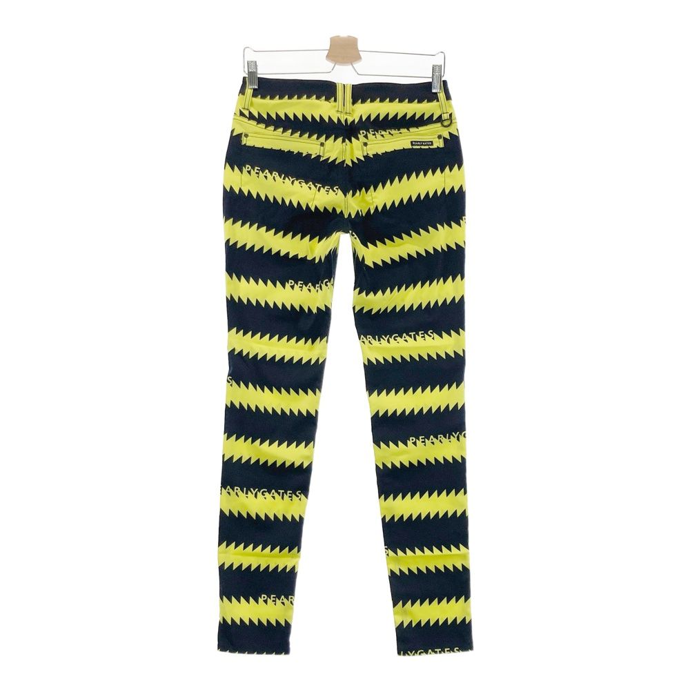 サイズ 1 PEARLY GATES パーリーゲイツ 055-2231608 ストレッチパンツ ギザギザボーダー柄 ブラック系 240101543668 ゴルフウェア レディース ストスト