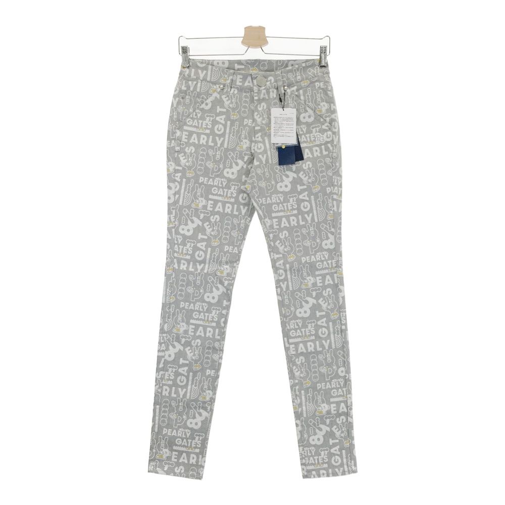 サイズ 0 PEARLY GATES パーリーゲイツ 055-2231020 ストレッチパンツ どうしちゃったPG 総柄 グレー系 240101543684 ゴルフウェア レディース ストスト