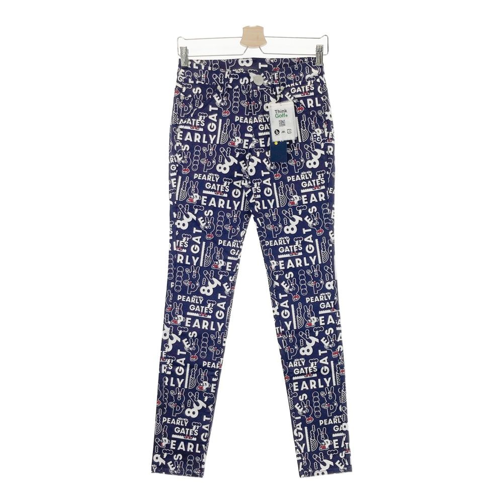 サイズ 0 PEARLY GATES パーリーゲイツ 055-2231020 ストレッチパンツ どうしちゃったPG 総柄 ネイビー系 240101543685 ゴルフウェア レディース ストスト