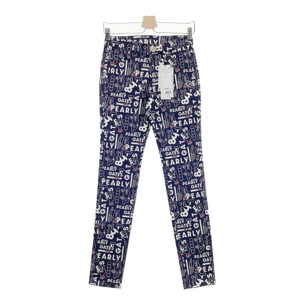 サイズ 0 PEARLY GATES パーリーゲイツ 055-2231020 ストレッチパンツ どうしちゃったPG 総柄 ネイビー系 240101543686 ゴルフウェア レディース ストスト