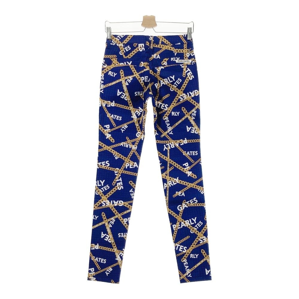 サイズ 0 PEARLY GATES パーリーゲイツ 055-2231010 ストレッチパンツ チェーン柄 ネイビー系 240101543687 ゴルフウェア レディース ストスト