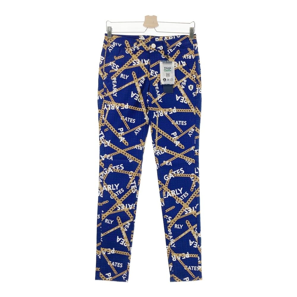 サイズ 1 PEARLY GATES パーリーゲイツ 055-2231010 ストレッチパンツ チェーン柄 ネイビー系 240101543688 ゴルフウェア レディース ストスト