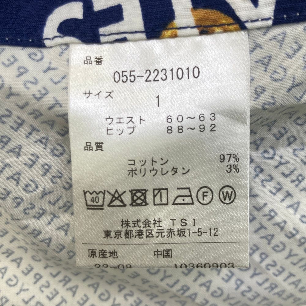 サイズ 1 PEARLY GATES パーリーゲイツ 055-2231010 ストレッチパンツ チェーン柄 ネイビー系 240101543688 ゴルフウェア レディース ストスト LLC-HASEGAWATOSO_COM