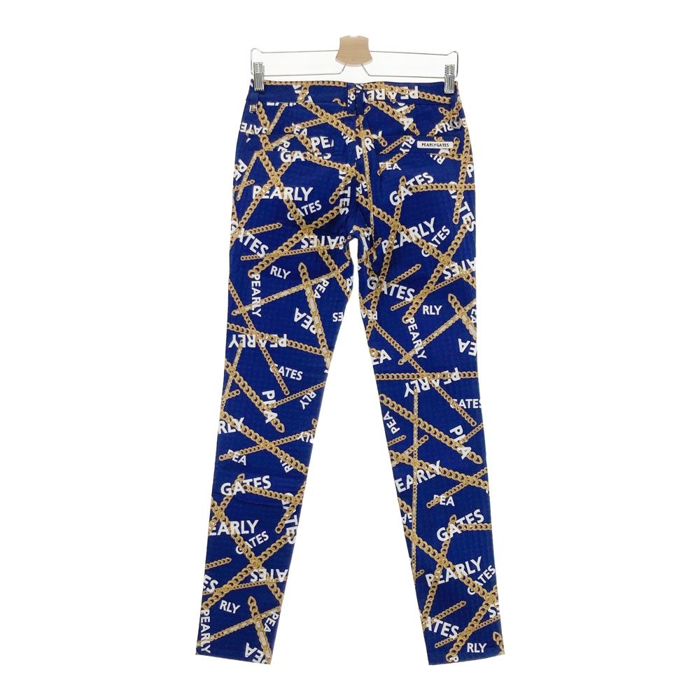 サイズ 1 PEARLY GATES パーリーゲイツ 055-2231010 ストレッチパンツ チェーン柄 ネイビー系 240101543689 ゴルフウェア レディース ストスト