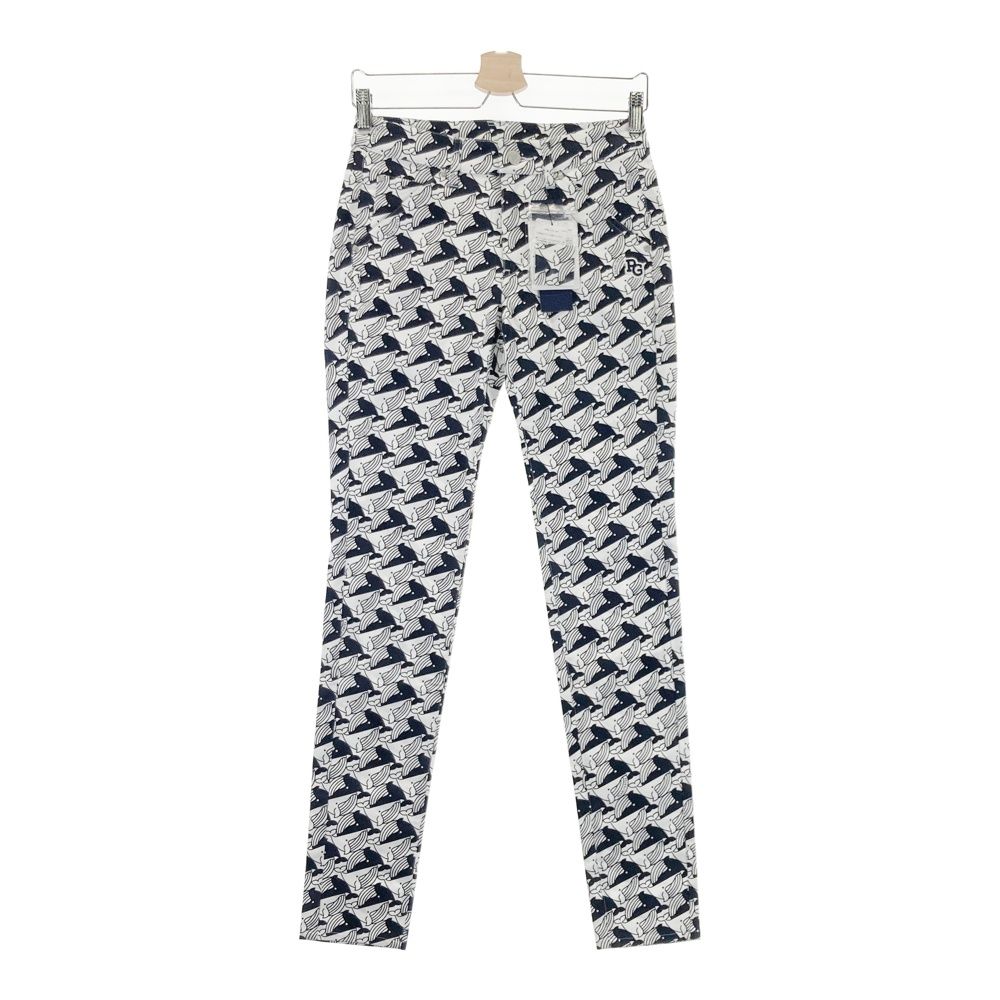 サイズ 0 PEARLY GATES パーリーゲイツ 055-1131510 ストレッチパンツ クジラ 総柄 ホワイト系 240101543700 ゴルフウェア レディース ストスト