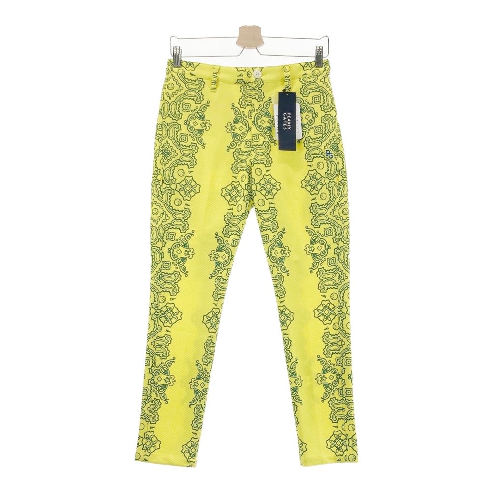 サイズ 0 PEARLY GATES パーリーゲイツ 055-0131308 パンツ ニコちゃん ペイズリー柄 イエロー系 240101543706 ゴルフウェア レディース ストスト