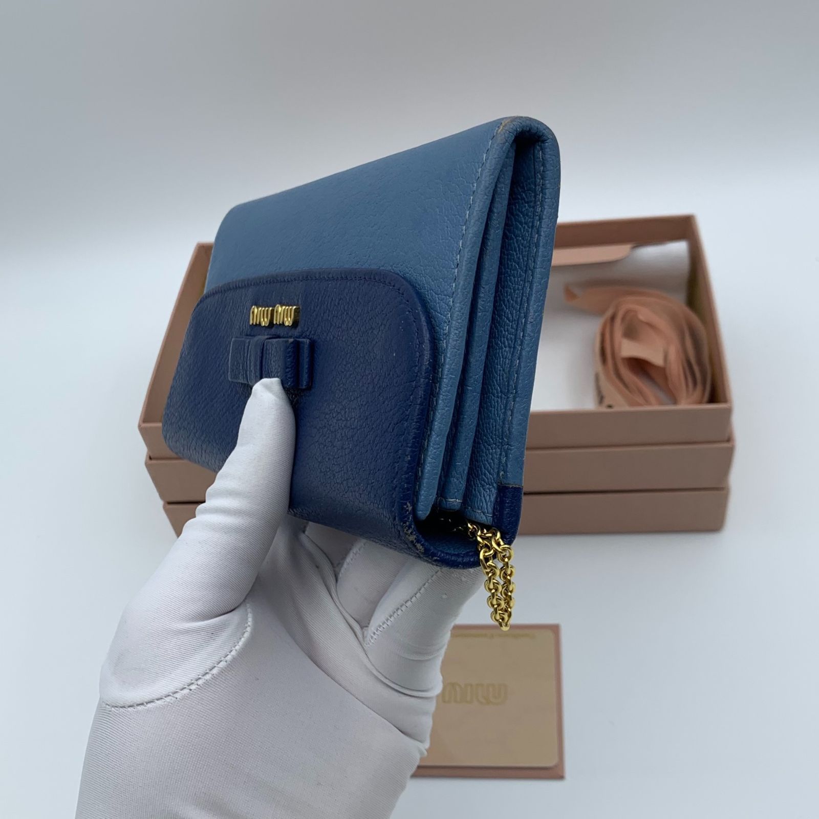 リボン付きクラシックエンベロープロングウォレット