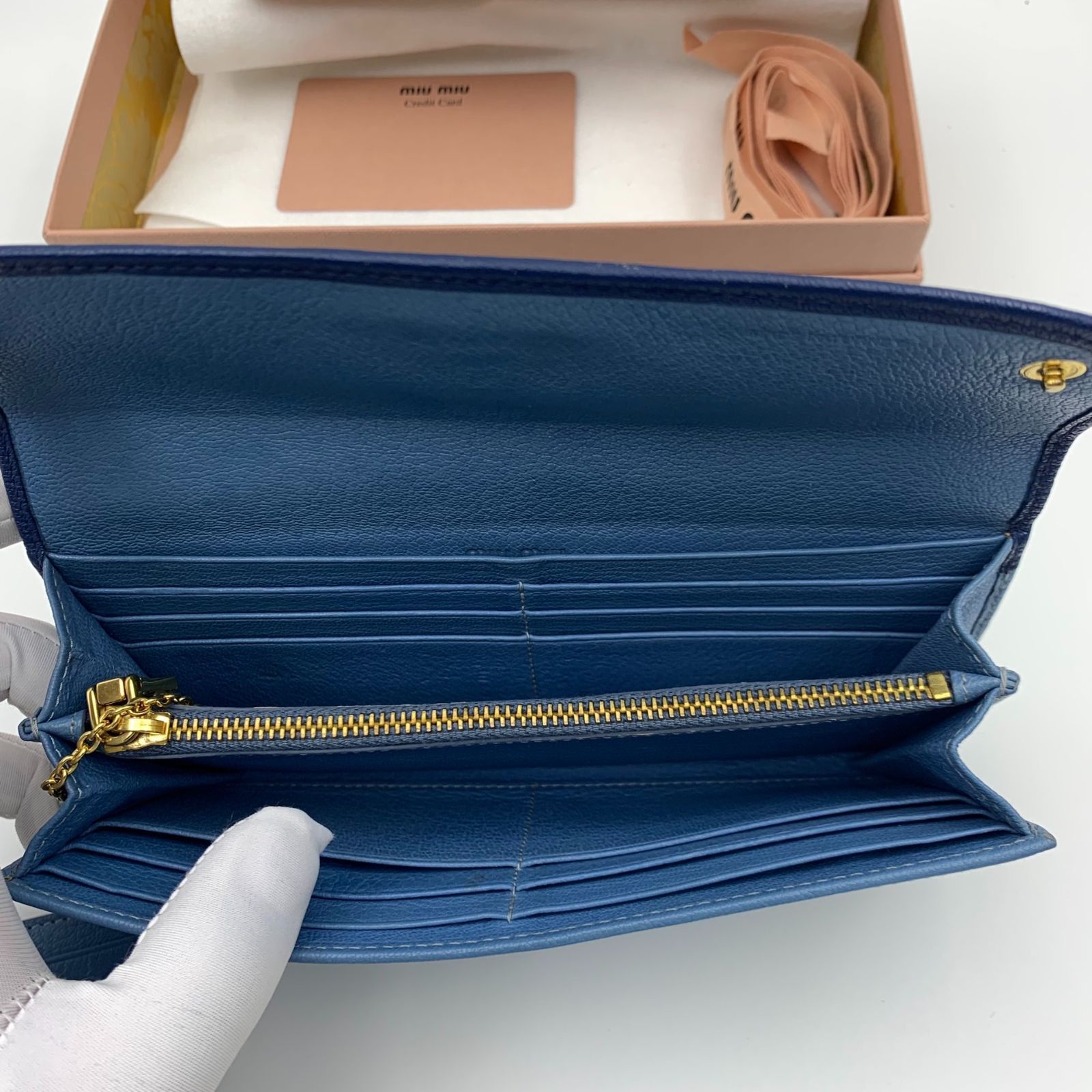 ミュウミュウ miumiu リボン付きクラシックエンベロープロングウォレット DECORATOM_COM_BR