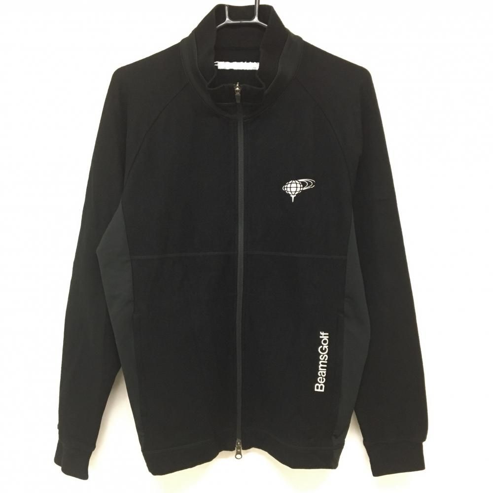 超 ビームスゴルフ ジャケット 黒 微起毛素材 ストレッチ ダブルジップ メンズ M ゴルフウェア BEAMS GOLF