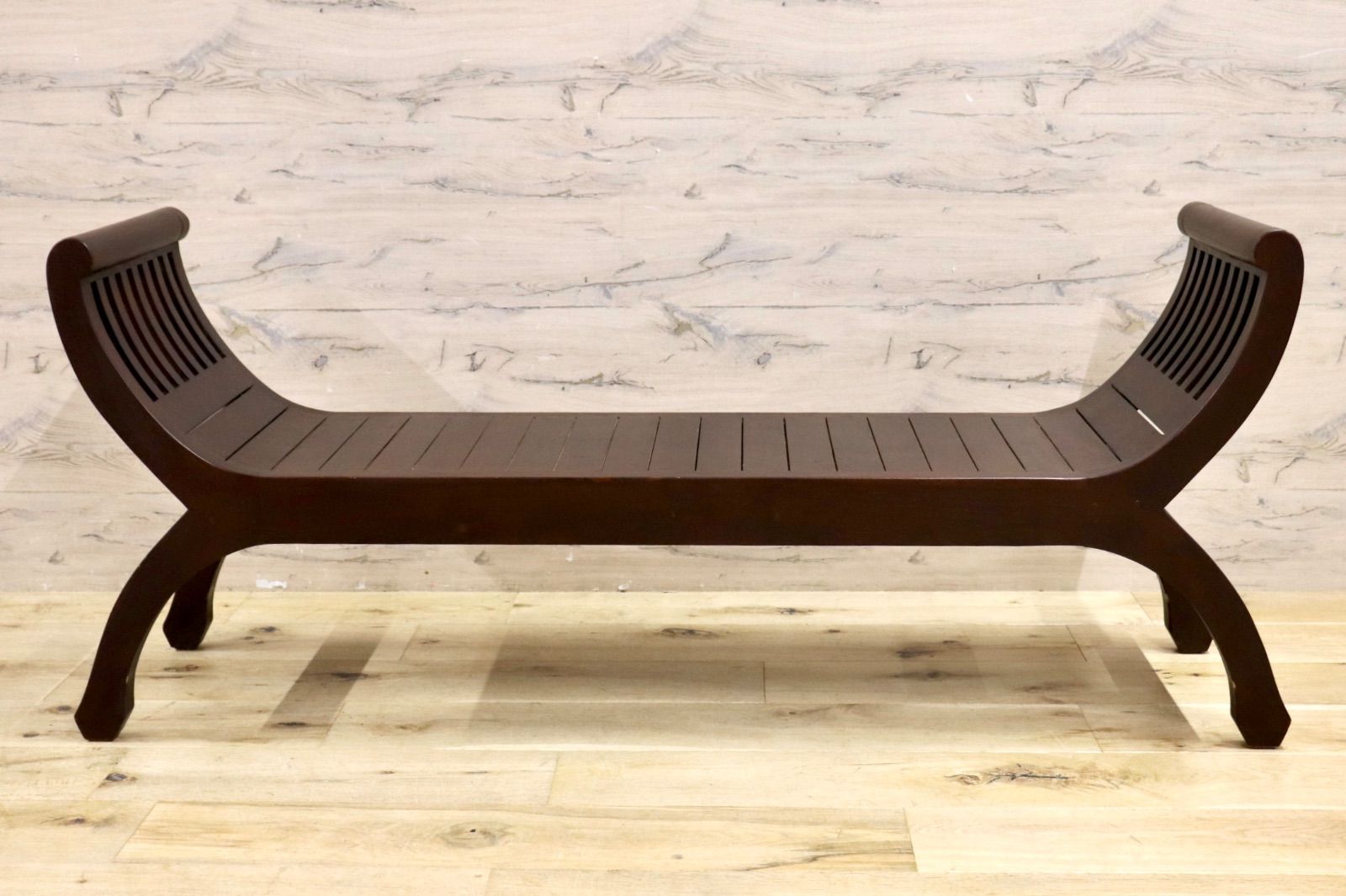 GMIK560A カルティニベンチ アジアン家具 チーク無垢材 ベンチ 玄関椅子 オブジェ アンティーク リゾート バリ島