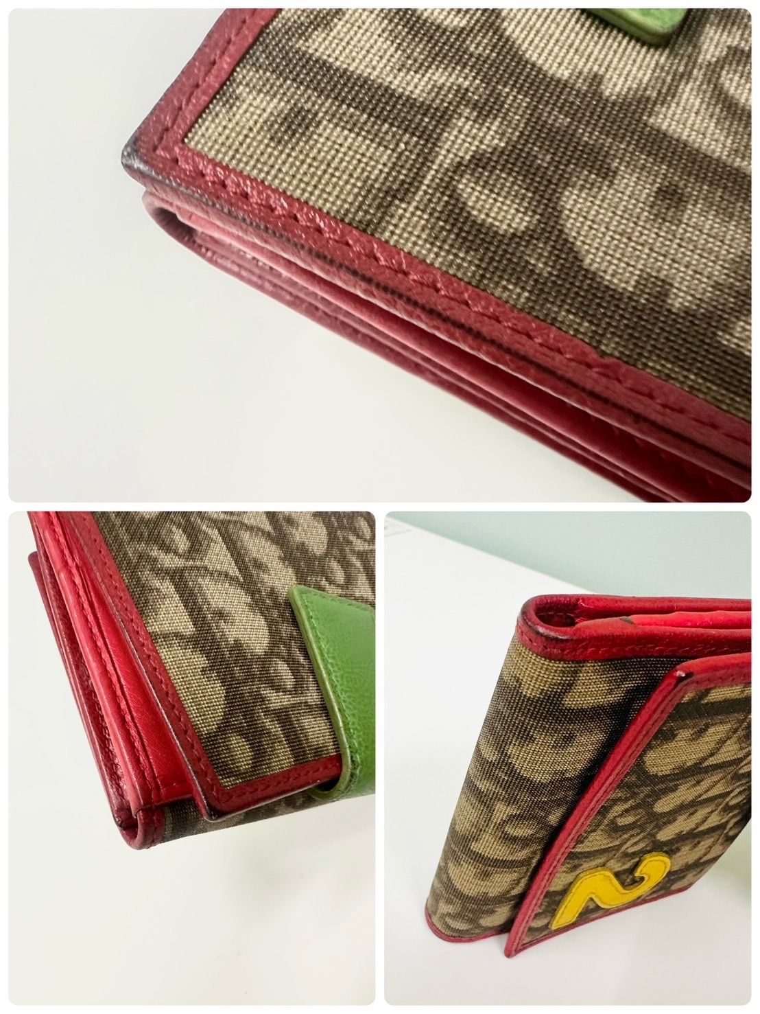 良品 ディオール オブリーク トロッター 二つ折財布 ラスタカラー ヴィンテージ 良品 ディオール オブリーク トロッター 二つ折財布 ラスタカラー