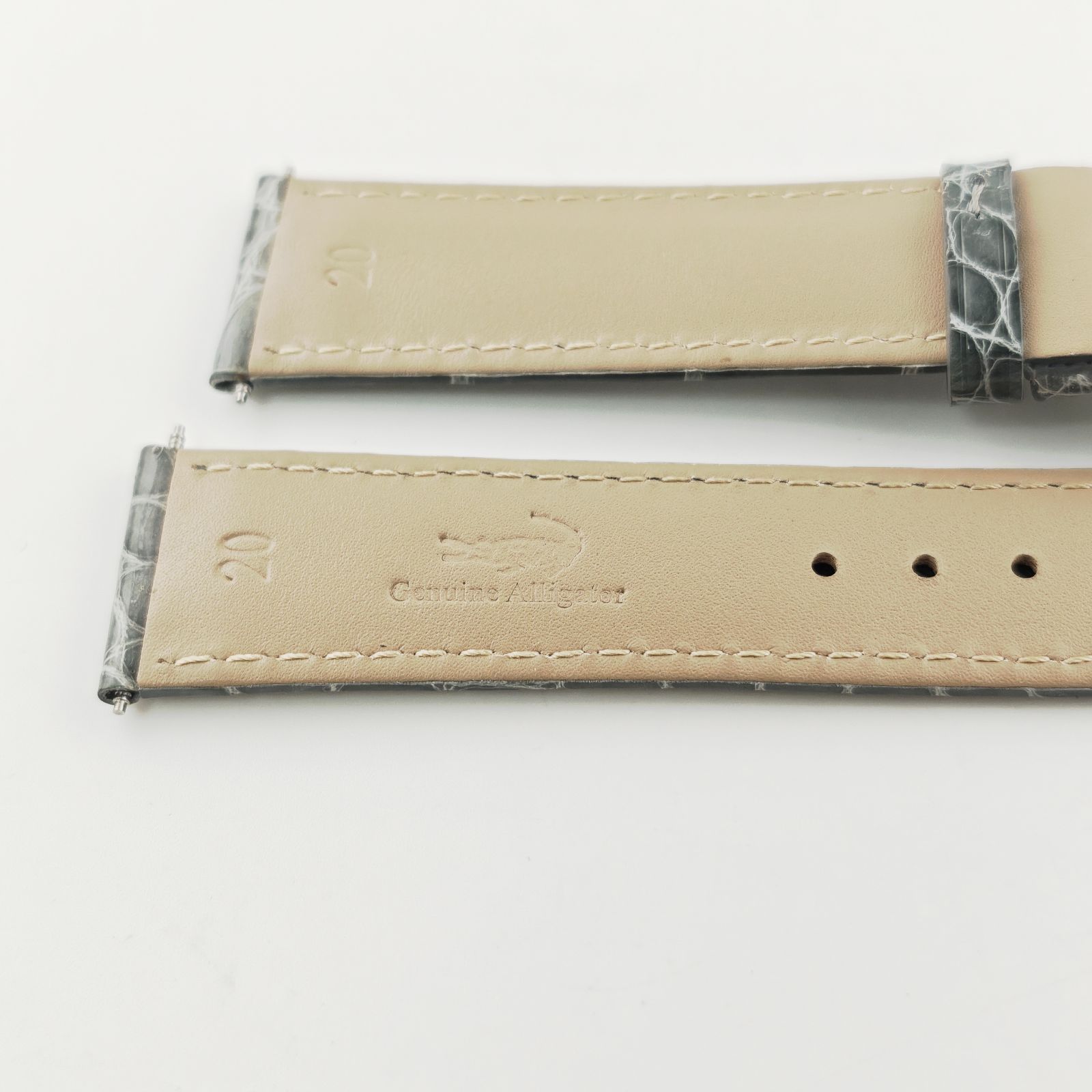 未使用 IWC純正ポルトギーゼ用アリゲーター革ストラップ 22mm 腕時計 アリゲーターレザー ワニ革 ベルト ブラック 黒 Dバックル