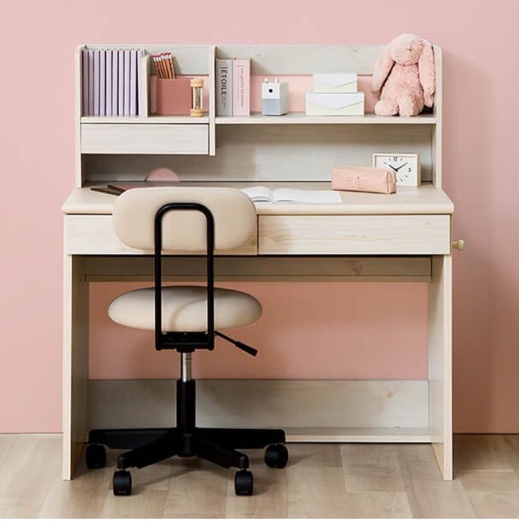 アイリスプラザ シンプルなデザインの学習机 勉強机 学習デスク 棚付き 収納付き 上置き棚 幅 100cm FJ-025-IR ホワイト