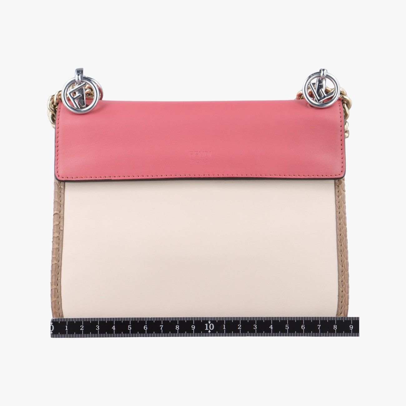 フェンディFendiキャナイエフ ピンク×ベージュ×ホワイト レザー 8BT286 8BT286 A4K8 189-10429