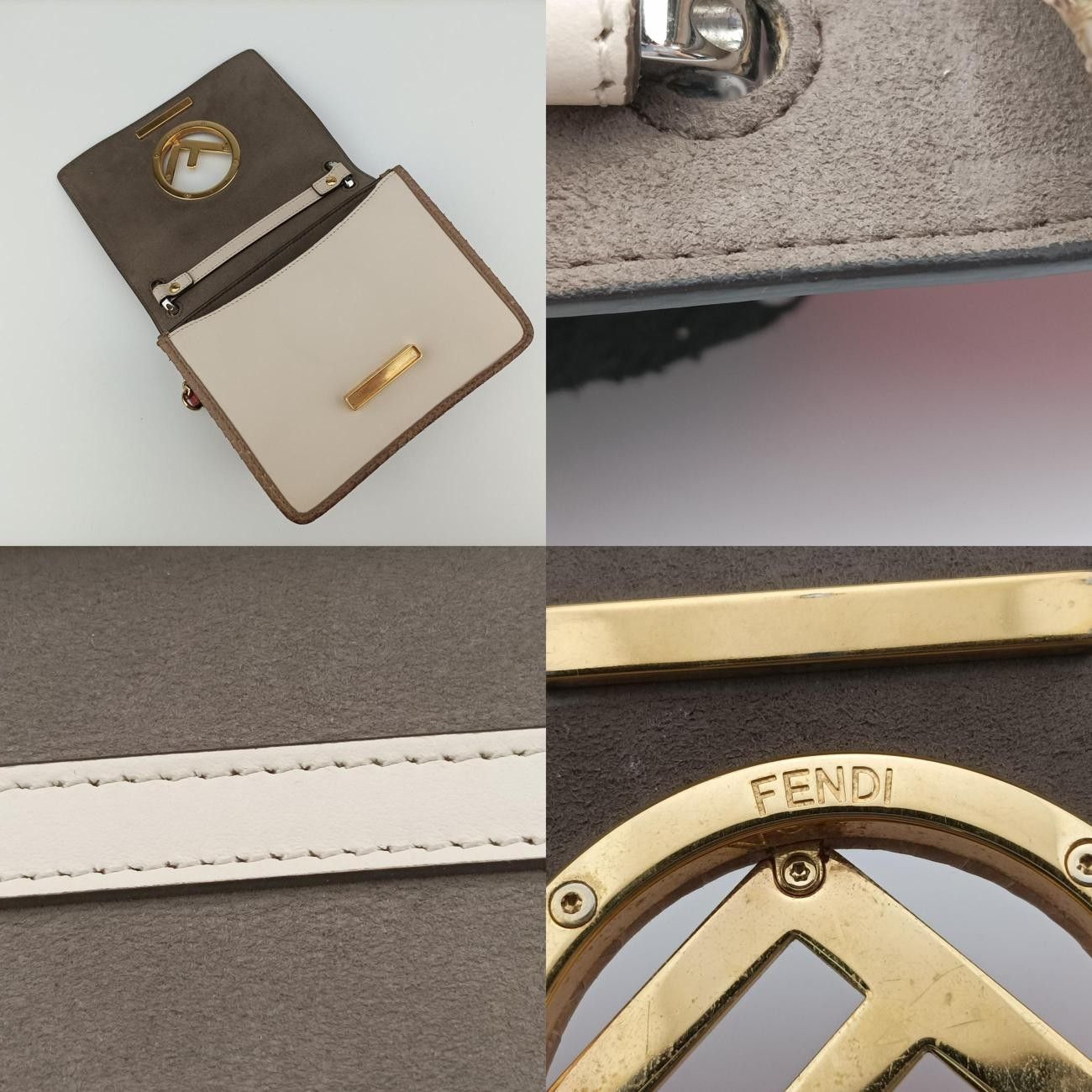 フェンディFendiキャナイエフ ピンク×ベージュ×ホワイト レザー 8BT286 8BT286 A4K8 189-10429 DECORATOM_COM_BR