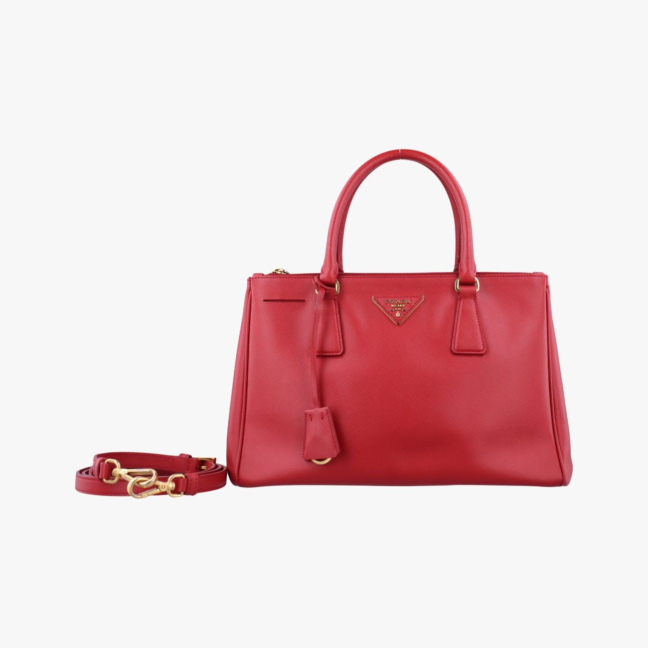 プラダPradaガレリア レッド サフィアーノレザー BN1801 64