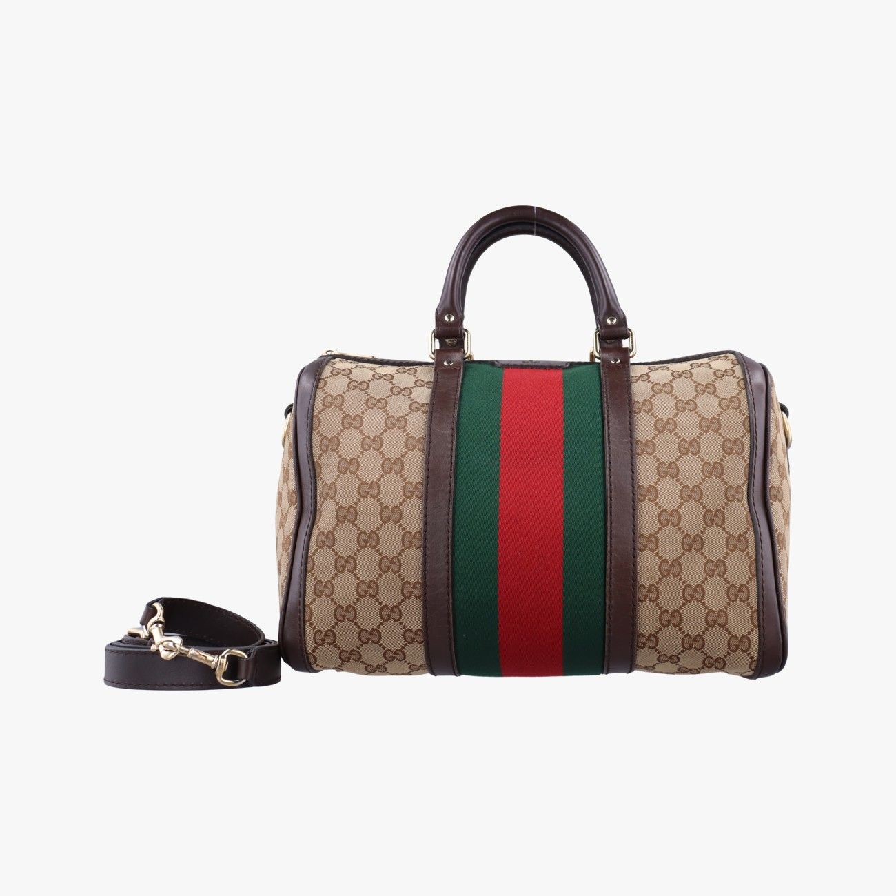 グッチGucciシェリーライン ベージュ×グリーン×レッド PVCコーティングキャンバス 247205 F012290725