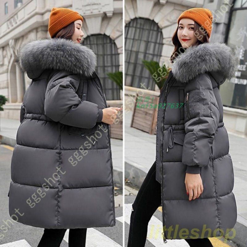 ロングダウンコート レディース ロング丈 ベンチコートダウンジャケットフード付き Aライン 着痩せ 無地 厚手 防寒 ブラック 撥水 黒 大きいサイズあり kni5a927637