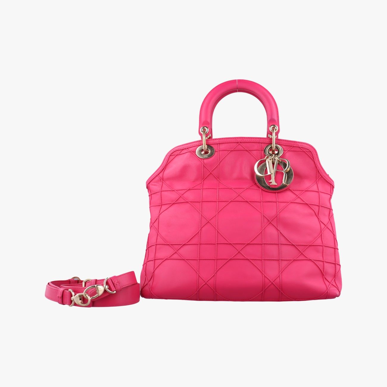 クリスチャンディオールChristian Diorグランヴィル ローズ レッド ラムスキン 17-BO-0193