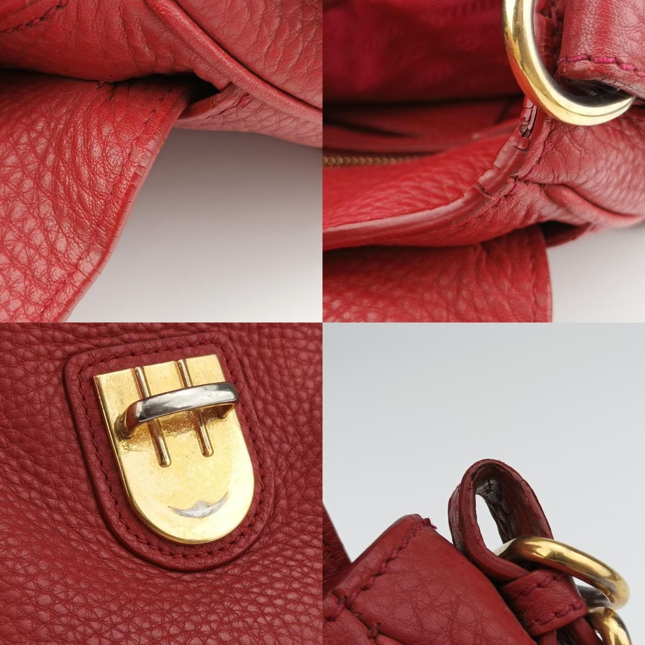 プラダPradaピオニア ヴィテッロ ダイノ レッド レザー BT0951 14 E DECORATOM_COM_BR