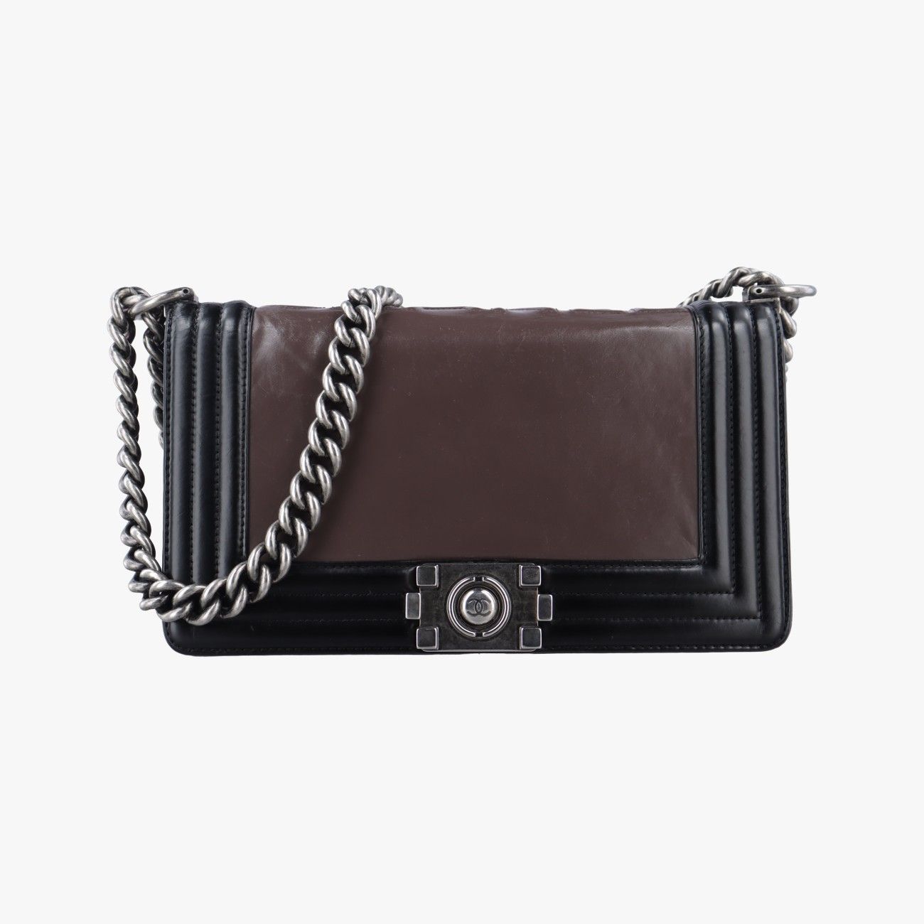 シャネルChanelボーイシャネル ブラック×ブラウン レザー A66713 15337426