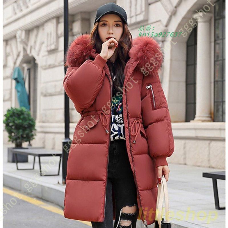 ロングダウンコート レディース ロング丈 ベンチコートダウンジャケットフード付き Aライン 着痩せ 無地 厚手 防寒 ブラック 撥水 黒 大きいサイズあり kni5a927637 GULLKHAN_COM