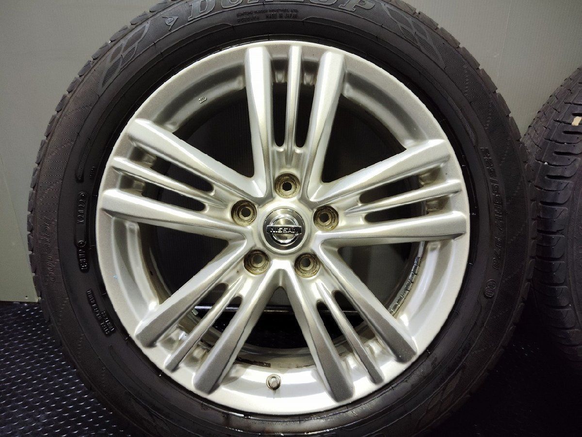 タイヤ走行短 DUNLOP ENASAVE EC204 225|55R17 夏タイヤ 日産 V36スカイライン純正ホイール 17インチ7.5J5HPCD114.3 45 22～23年 VTL313 FFCRYSTALESIA_COM