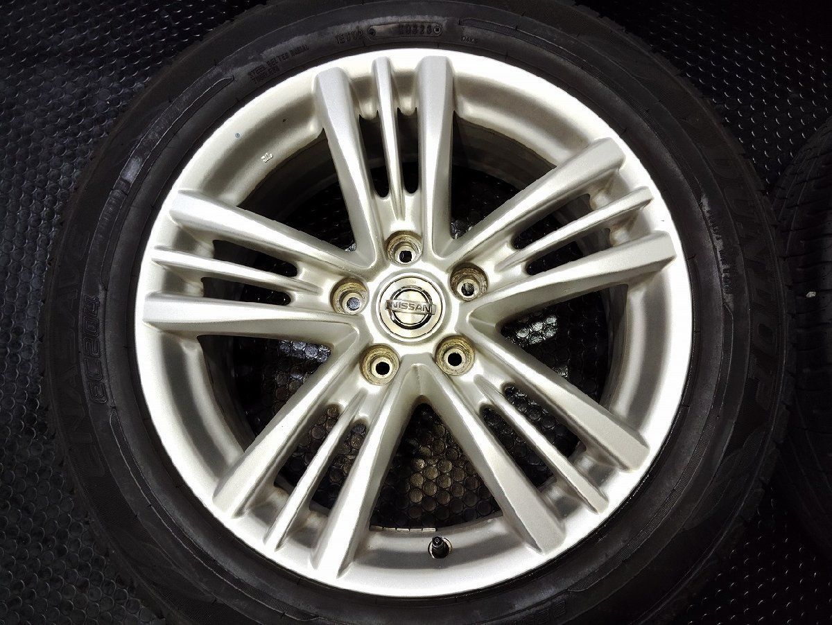 タイヤ走行短 DUNLOP ENASAVE EC204 225|55R17 夏タイヤ 日産 V36スカイライン純正ホイール 17インチ7.5J5HPCD114.3 45 22～23年 VTL313