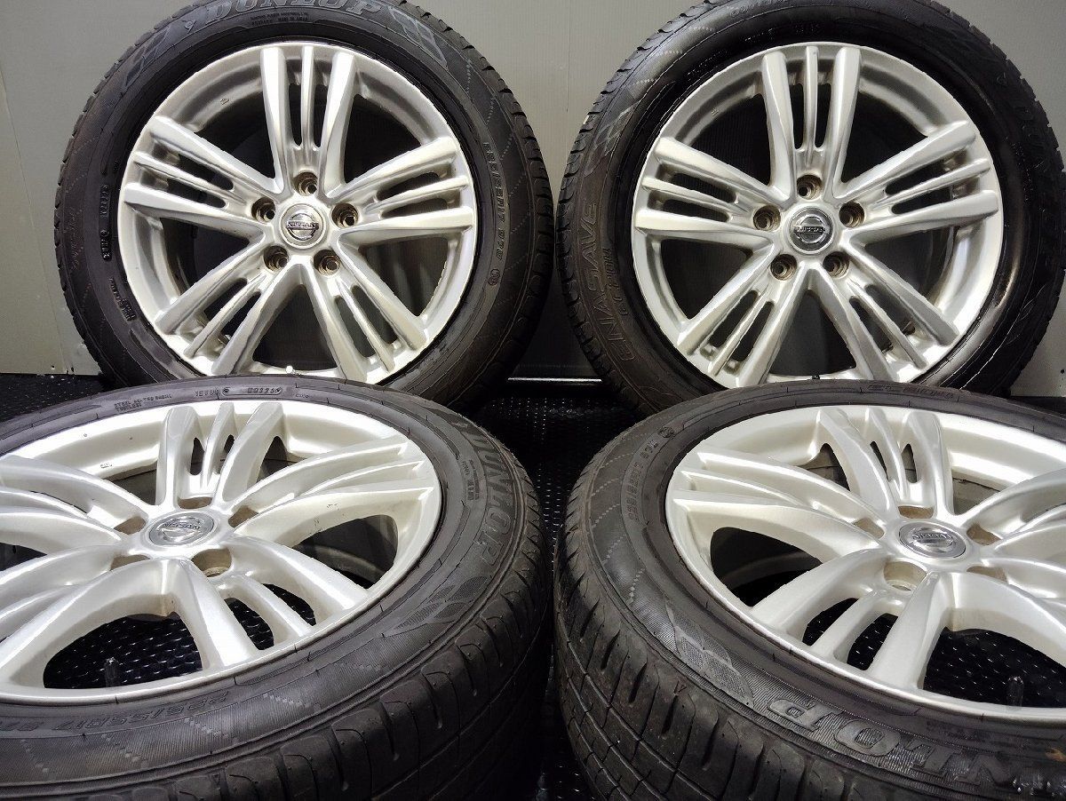 タイヤ走行短 DUNLOP ENASAVE EC 204 225 55 R 17 夏タイヤ 日産 V 36スカイライン ホイール 17インチ7 3 45 22～23年 VTL 313
