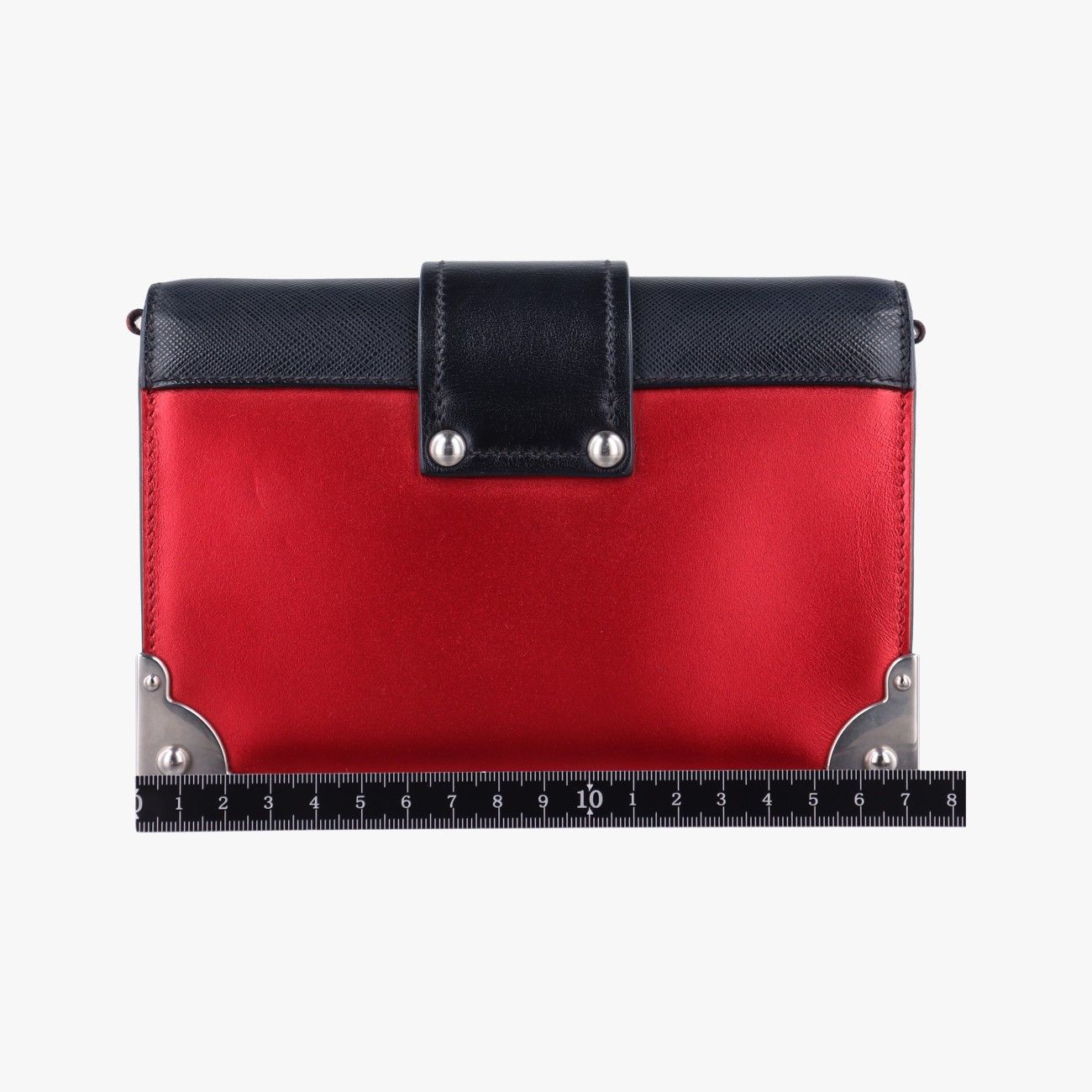 プラダPradaカイエ レッドxブラック レザー 1BH018 25