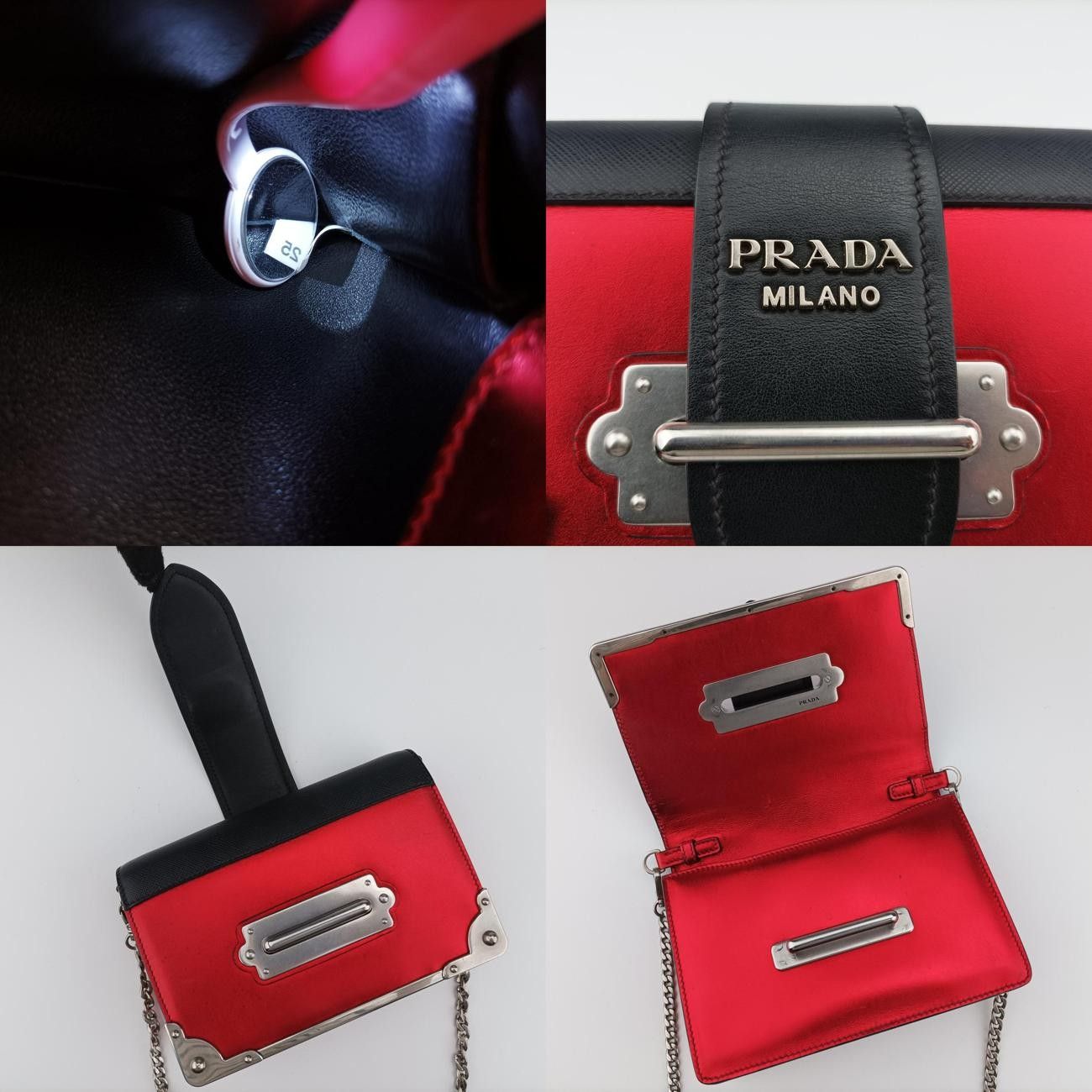 プラダPradaカイエ レッドxブラック