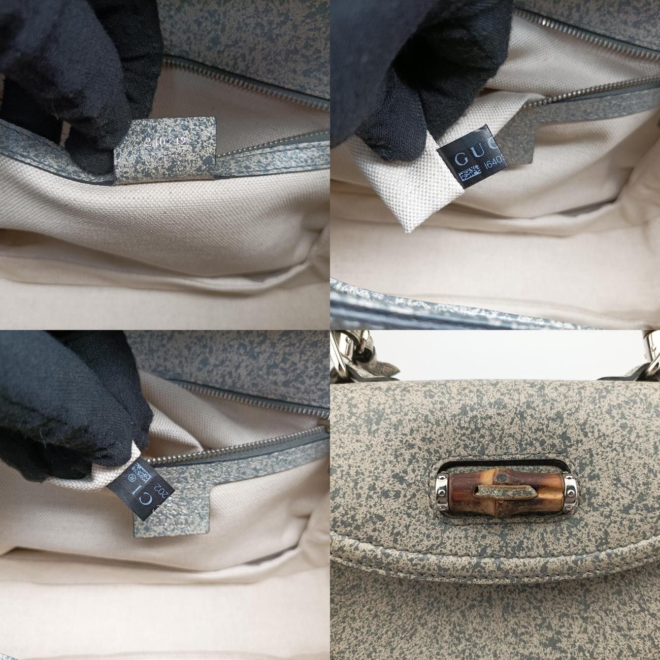 グッチGucciニューバンブー グレー×マルチ