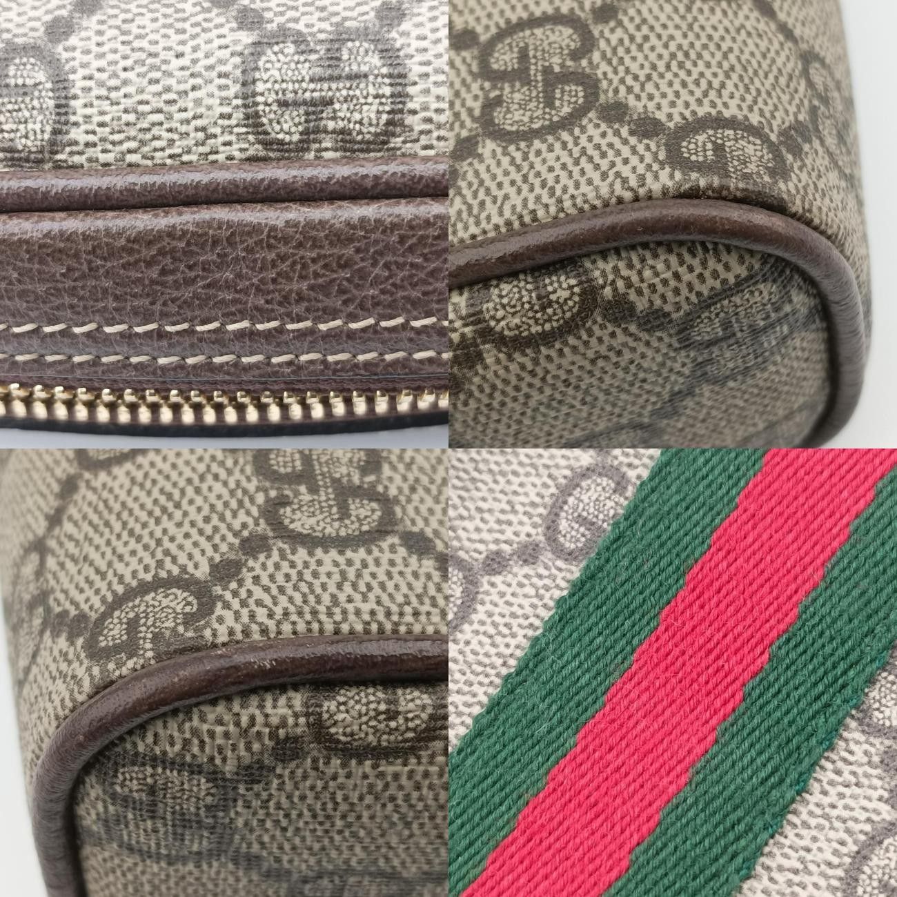 ブラウン×レッド×グリーン PVCコーティングキャンバス×レザー