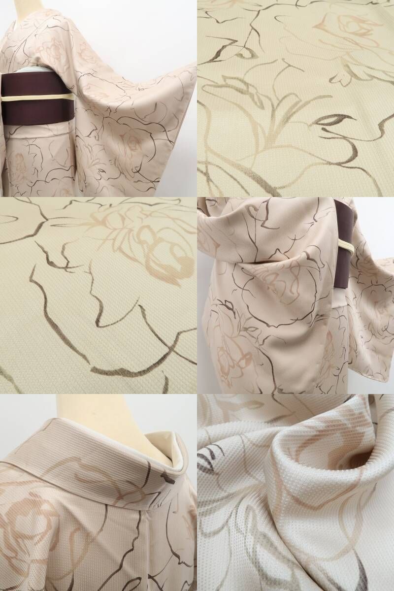 やわらかく咲き誇る薔薇に気分華やぐ 小紋