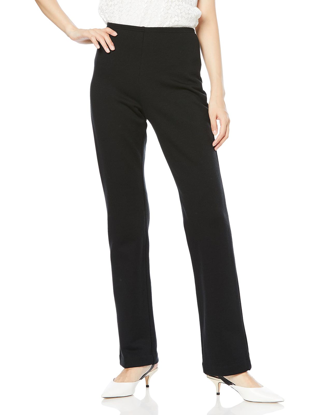 アリキ パンツ 裏起毛ストレートパンツ 股下80cm レディース 5043-80 ブラック L