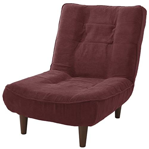 セルタン 幅約66 cm 和楽の浅葱 1人掛け ポケットコイル コーデュロイレッド 背部リクライニング A 327 P 682 RE