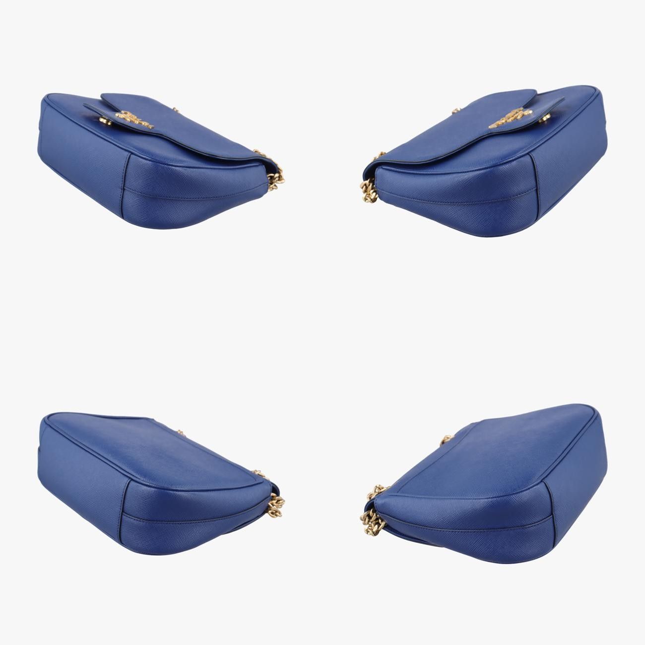 プラダPradaダイアグラムネイビーサフィアーノレザー158