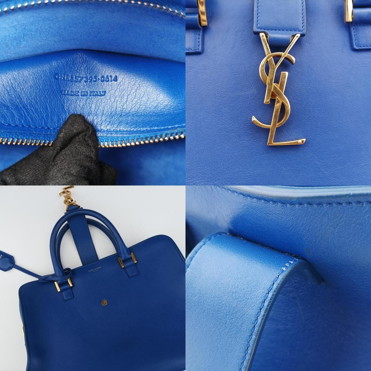 イヴサンローランYves Saint Laurentベイビーカバス ブルー レザー 357395 GNR357395.0614 DECORATOM_COM_BR