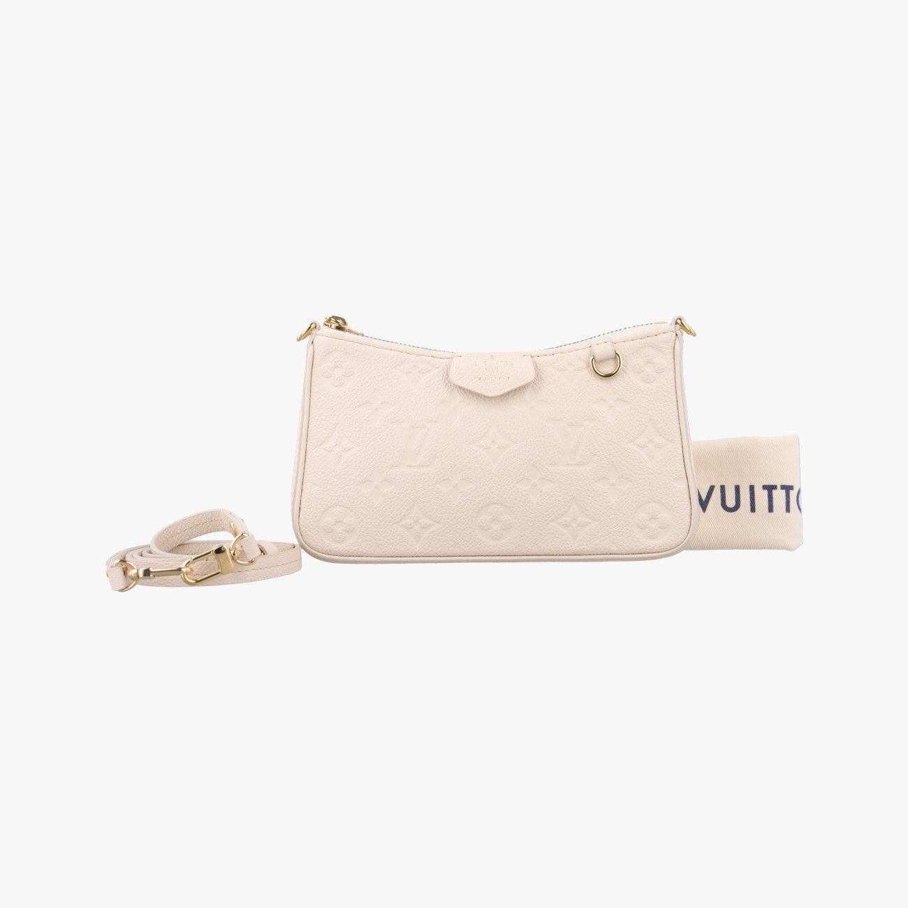 ルイヴィトンLouis Vuittonイージーポーチクレームホワイト モノグラム アンプラントM81066ICチップ