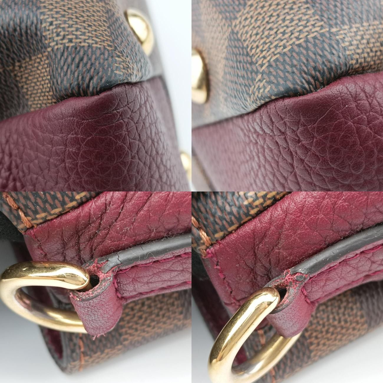 エベーヌ×ボルドー ダミエキャンバス×カーフレザー