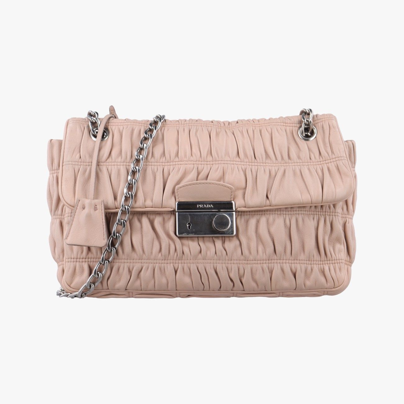 プラダPradaギャザーピンクナッパレザー BT09397 Q