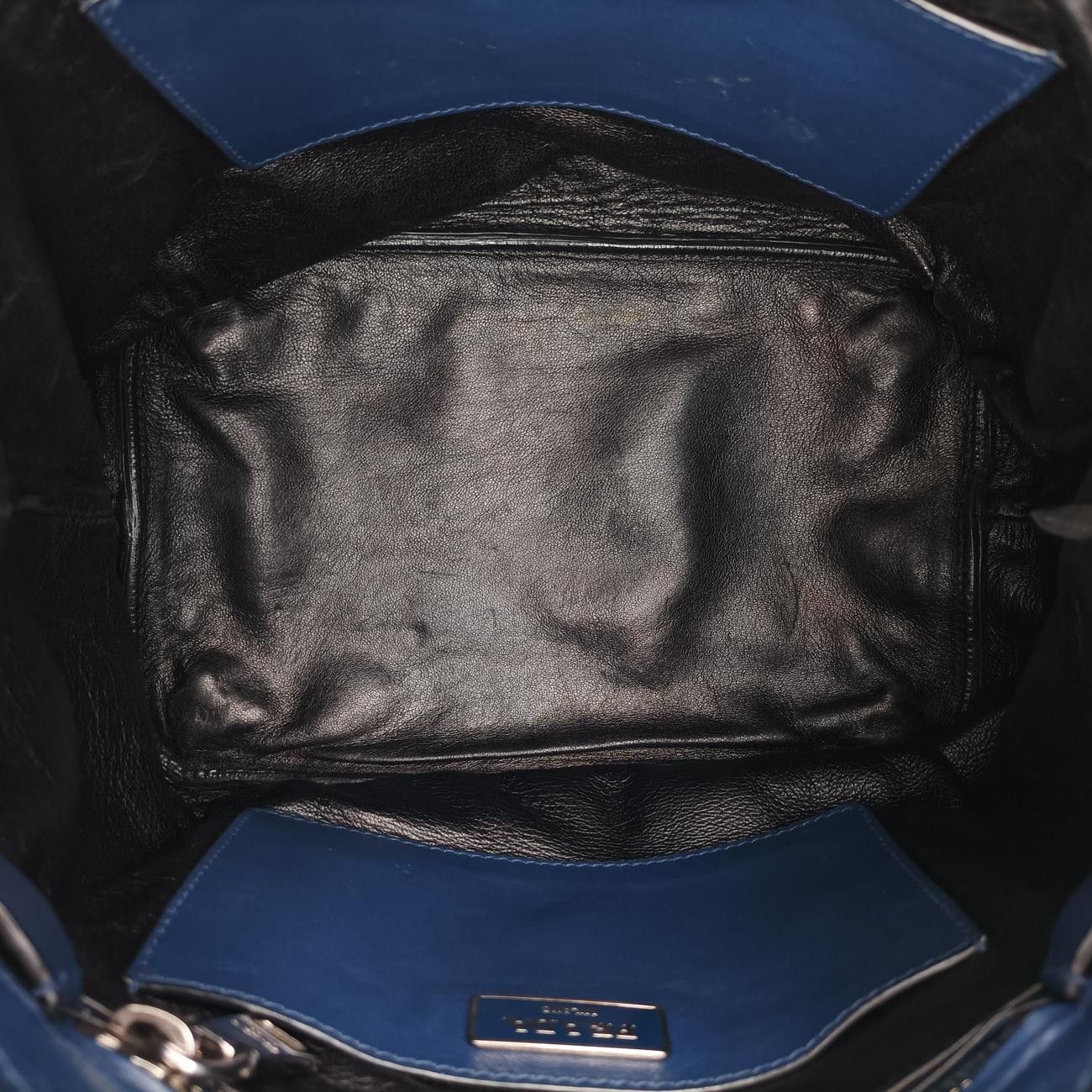 ☆安心の全品国内発送！ プラダPradaタッセル ドローストリング バケツ ブルー レザー BR5069 7|G